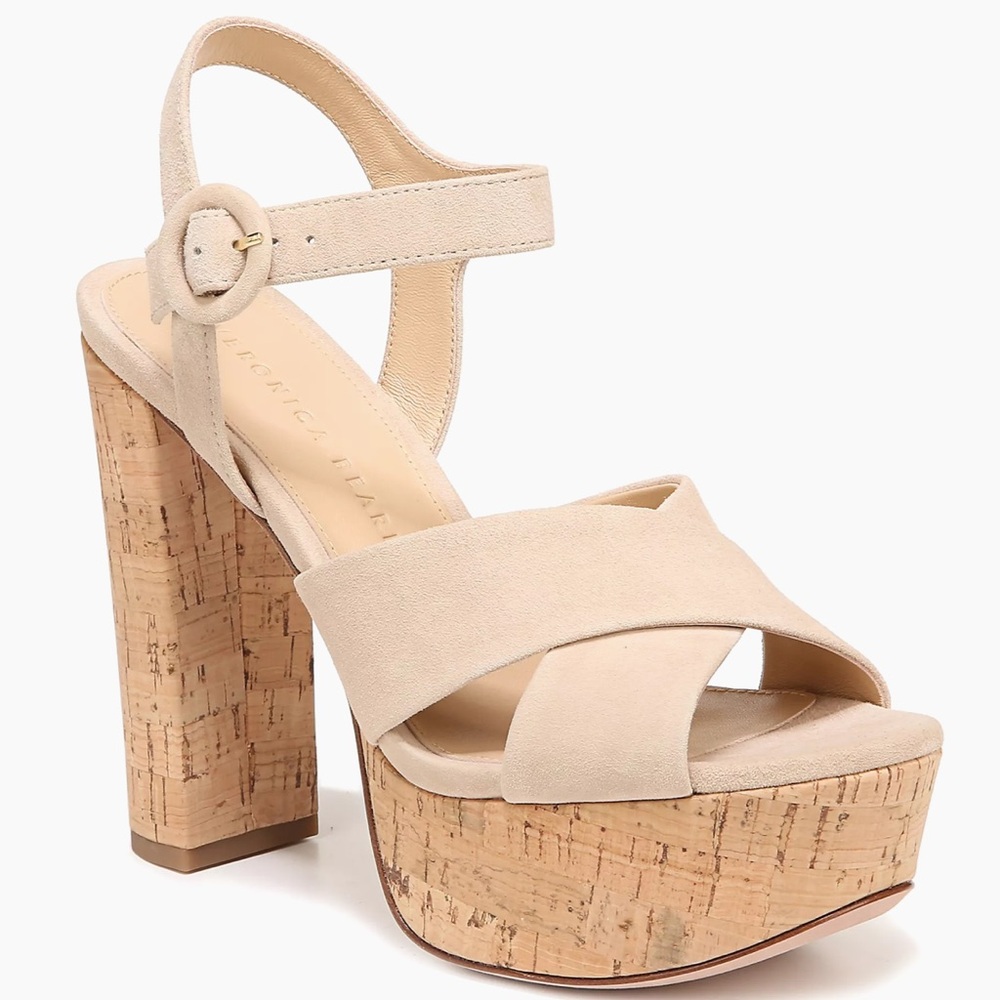🌹VERONICA BEARD🌹 Lucille Cork Suede Platform Sandals Size: 12M